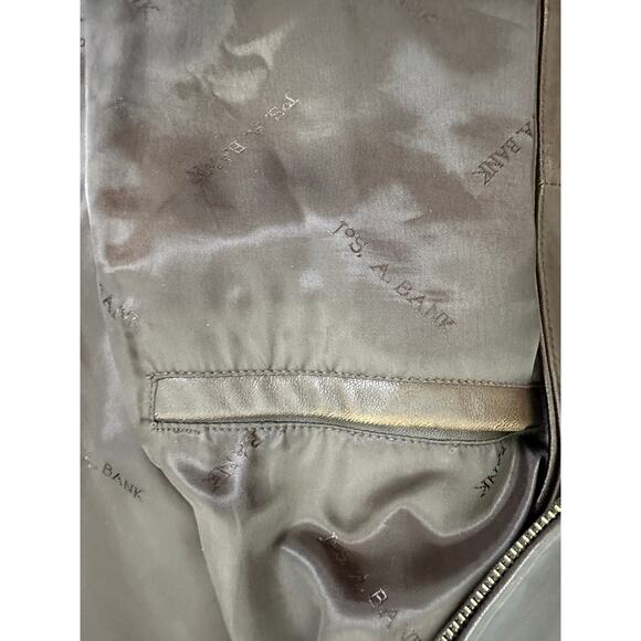 Jos. A. Banks Signature Collection Men's Brown 100% Leather Bomber Jacket Size L - Picture 11 of 12